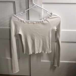 White long sleeve crop top